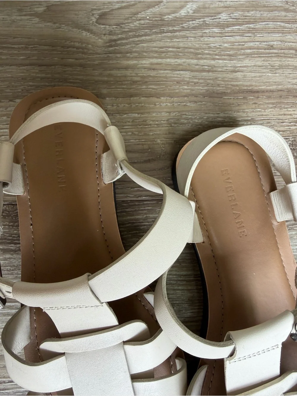 Everlane White Learher Fisherman Sandals Size: 7